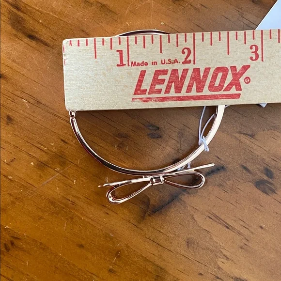 NWT Kate Spade rose gold bow bracelet bangle preppy OS - Picture 7 of 8